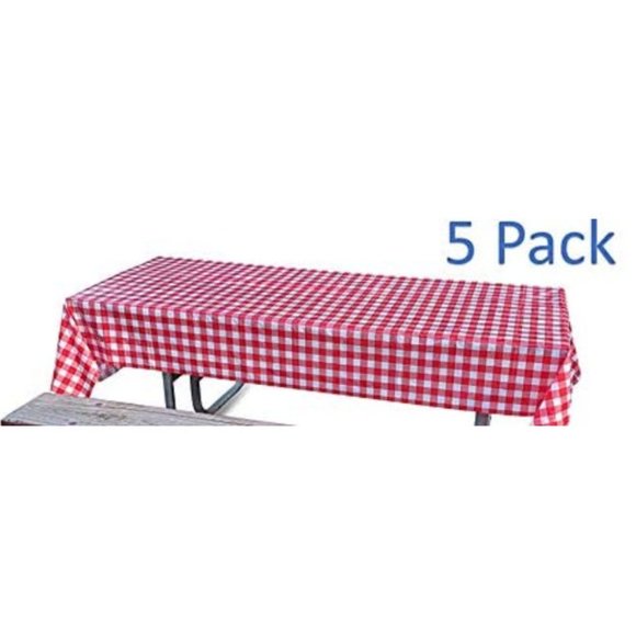 Red & White checkered disposable tablecloths - Picture 12 of 12